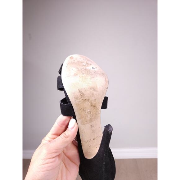 Kate Spade New York Black Suede Strappy Heels – Women’s 7.5B – Made in Italy - Picture 10 of 12